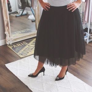 NWT SOLD OUT Black Ann Taylor Tulle Ballet Skirt